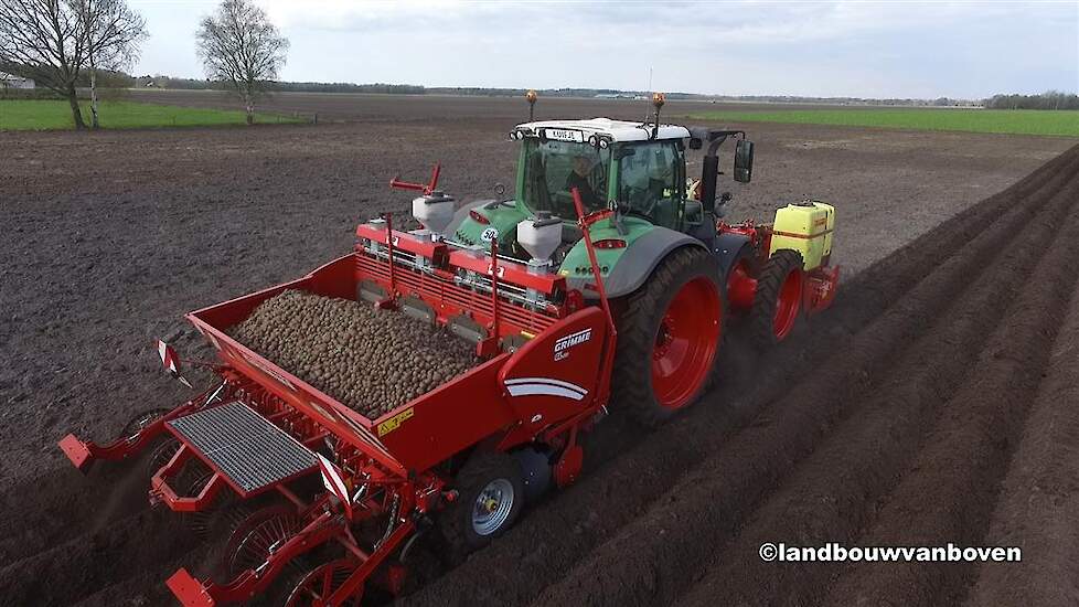 Grimme Gl En Fendt Aardappels Poten Door Loonbedrijf Kees De