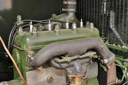 Het benzinemotortje van de Renault PE uit 1926. Dezelfde motor was ook te vinden in personenauto's en vrachtwagentjes van Renault.