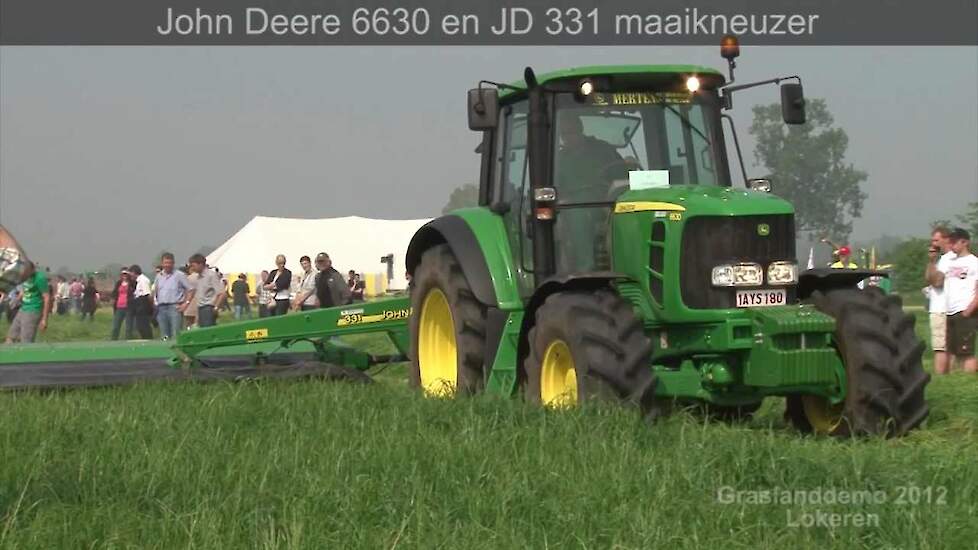 John Deere 6630 en JD 331 maaikneuzer