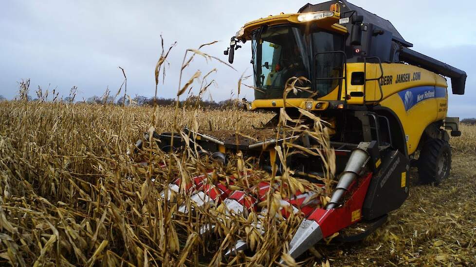 Gebr Jansen New Holland CX 780 met Dominoni maïsplukker Trekkerweb