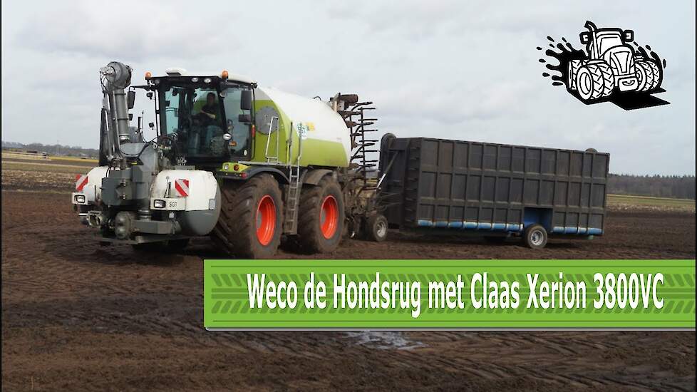 Weco de Hondsrug met Claas Xerion 3800VC met SGT 17m3 mestopbouw. Gopro Trekkerweb