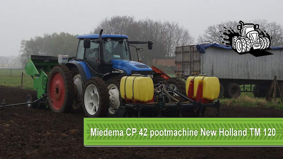 Miedema CP 42 pootmachine New Holland TM 120 gopro Trekkerweb unieke beelden