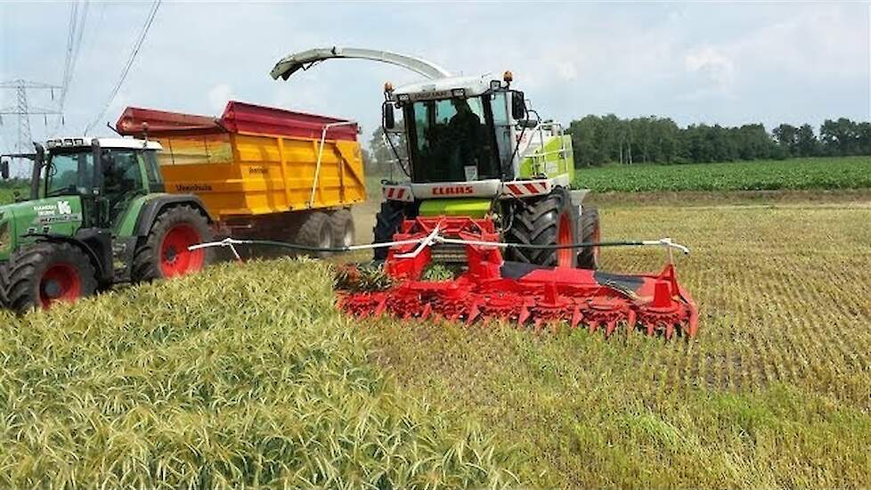 Kemper 375plus met Claas 890 aan het GPS hakselen Trekkerweb