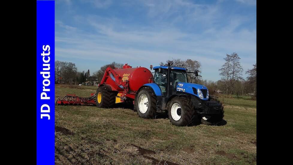 New Holland T7.220/Mest injecteren/Slurry injection/Gülle ausbringen/Rozeboom/t Harde