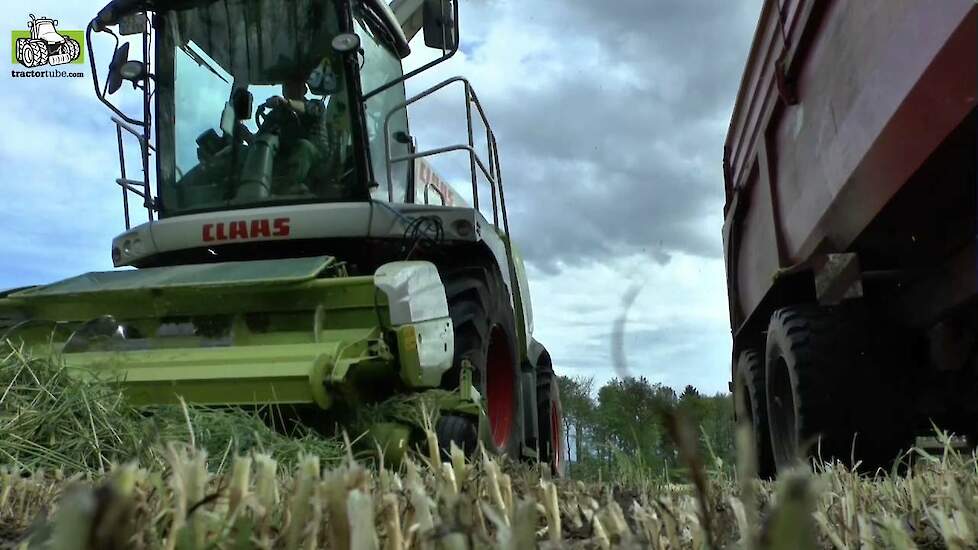 Rogge maaien en hakselen met Claas Jaguar 950, Claas Axion ,Deutz-Fahr,Krampe en JCB Trekkerweb