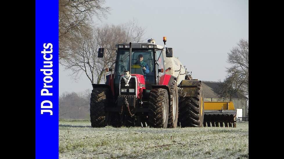 Massey Ferguson 6150/Bouwland bemesten/Spreading manure/Gülle ausbringen/Doornspijk/NL/2016/Tobroco