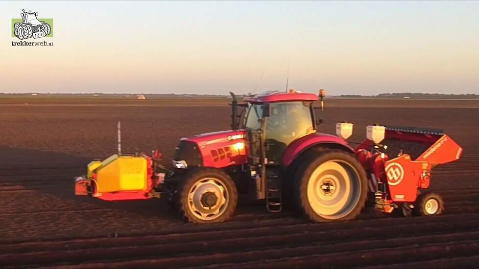 Zetmeel aardappelen poten met Case-IH Puma 160 CVX en nieuwe Miedema CP 42 Trekkerweb