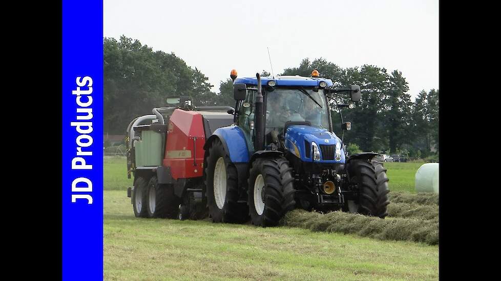 New Holland T6050/Ford/Balen persen/Pressing Bales/Ballen pressen/van Engelen/Nunspeet/2016