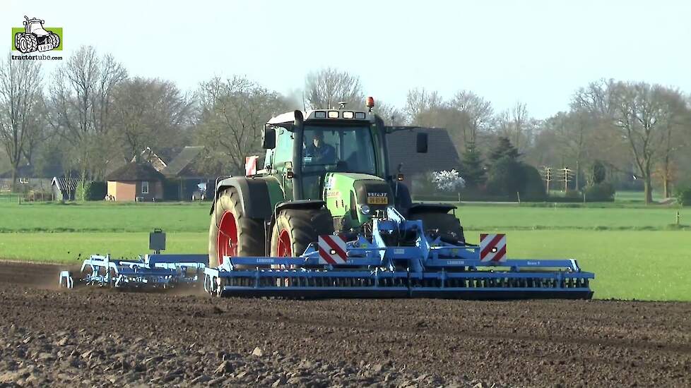 Zaaibedbereiding loonbedrijf van Hal Fendt Vario 815 en Lemken Trekkerweb