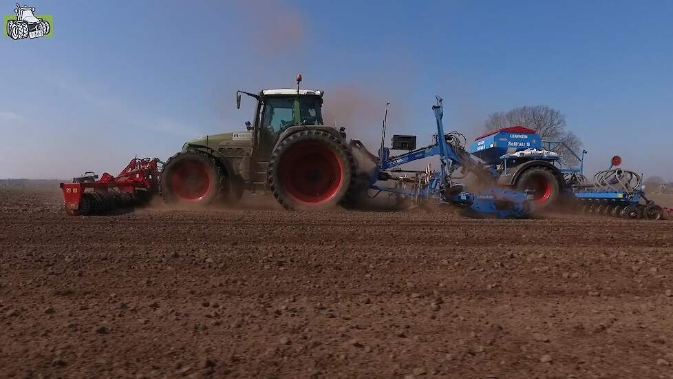 Erwten zaaien met Güttler Matador wals en Lemken Solitair 9