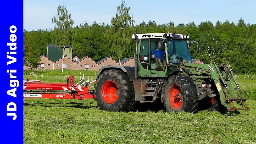 Fendt Xylon 524 + Pöttinger | Gras schudden | Tedding grass | Gras wenden | Ecoferm Kroes BV Uddel