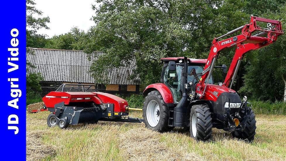 Case IH Maxxum 125 + S6000 | Stro balen persen | Straw Baling | Stroh Pressen | Busweiler Nunspeet