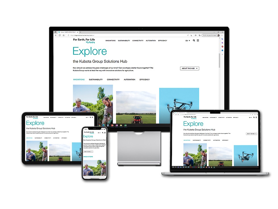 Dit nieuwe platform, www.kubota-group.eu, is  een gezamenlijk initiatief van de Europese Kubota Organisatie (KHE).