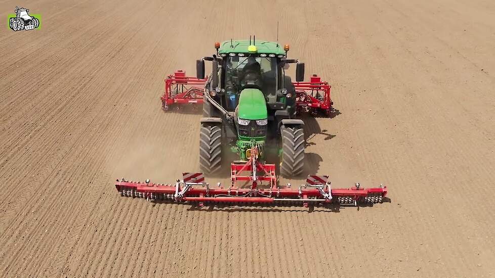 John Deere 6130R Güttler Mediana en Grimme Matrix van Marinussen Agro