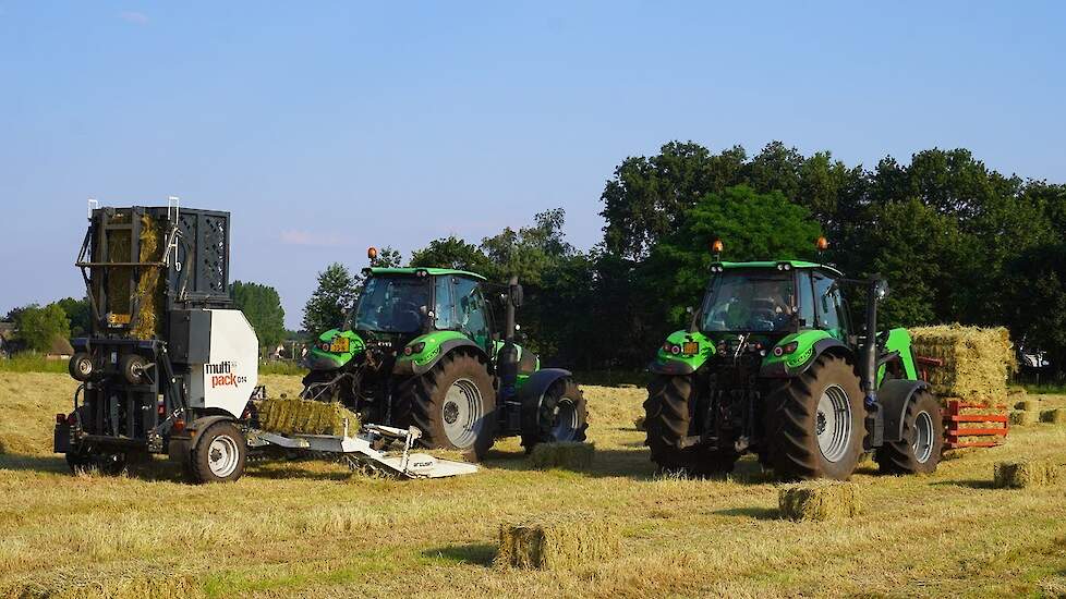 2024 | 3x Deutz-Fahr Agrotron | Balen persen, bundelen en laden | AJ Dienstverlening Speuld