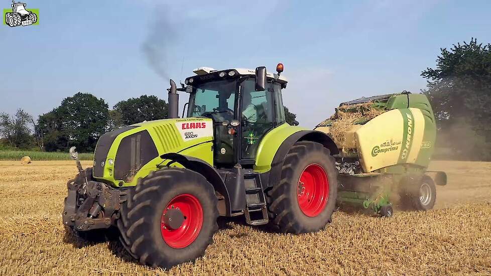 Claas Axion 820 met Krone Comprima V180 XC